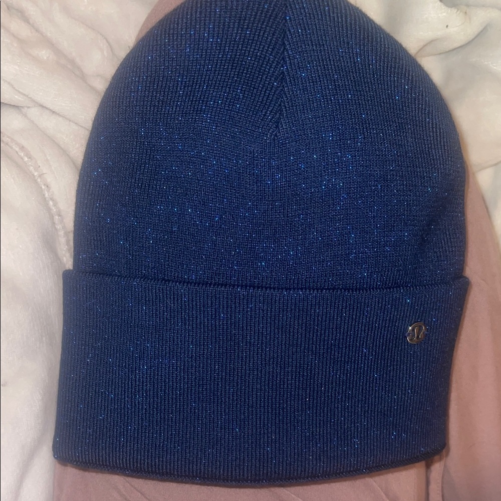 Lululemon Blue Knit Beanie with Logo